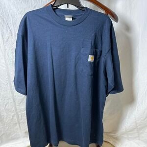 Carhartt K87 Pocket Tee Shirt Men's Size‎ large Navy Blue Short Sleeve Loose Fit